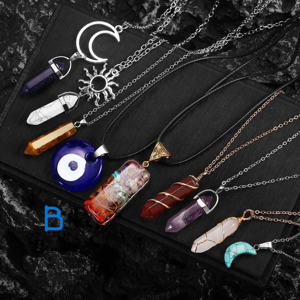 New Vintage Crystal Pendant Necklaces for Women Girls Chakra Healing Carnelian
